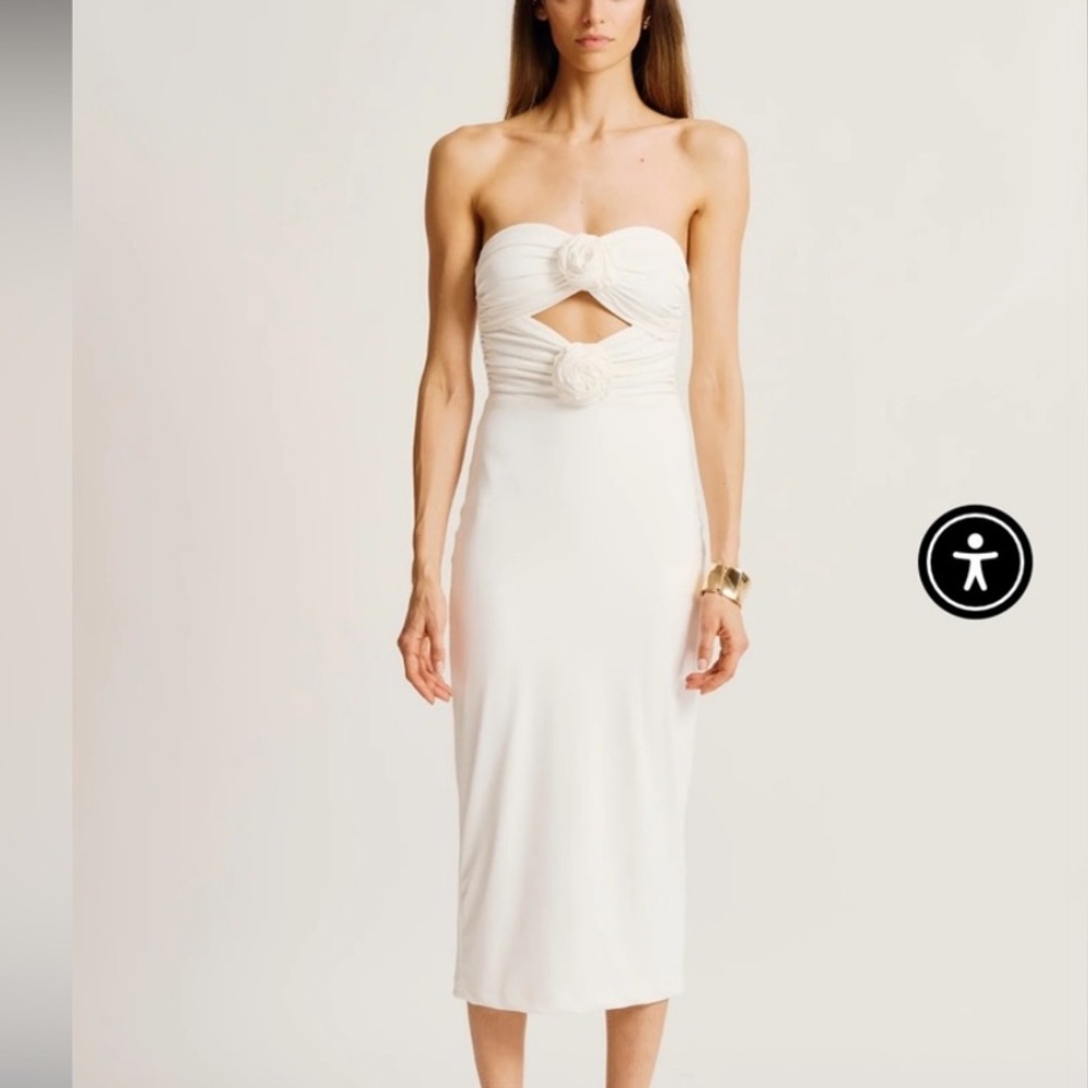 NWT Torn by Ronny Kobo Selena Ivory White Dress, Medium